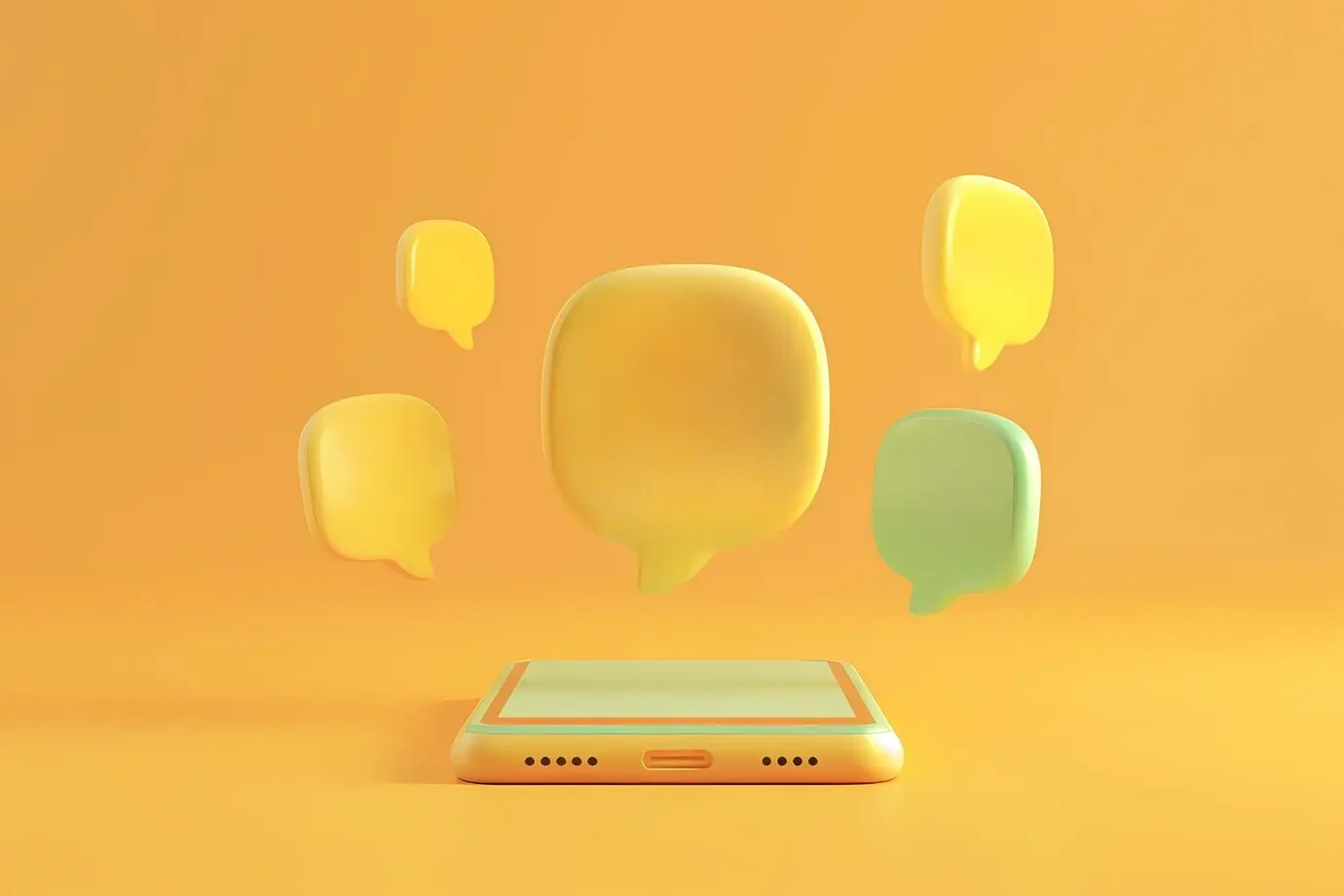 Реалистичный смартфон в студии, концепция для социальных сетей.